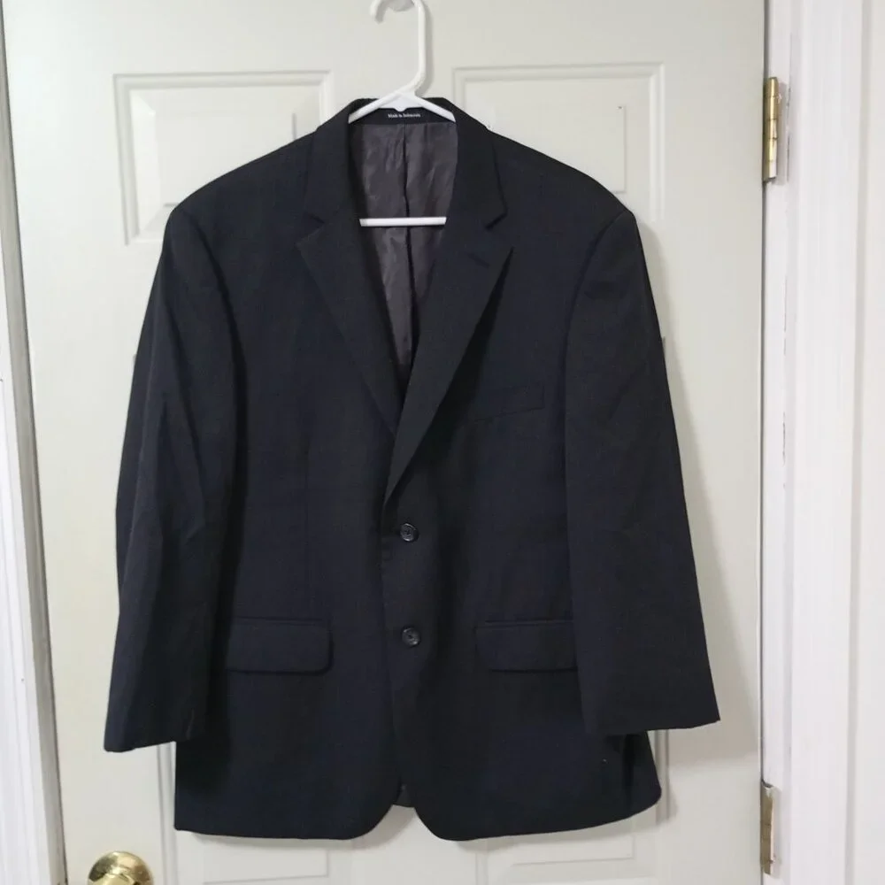 Pronto Uomo Platinum 100% Wool Black Business Blazer Jacket Sport Coat Men's 42